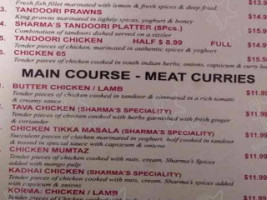 Sharamas Indian Sweet & Curry House menu