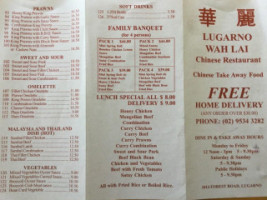 Lugarno Chinese Restaurant menu