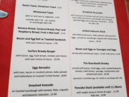 Boardwalk Cafe menu