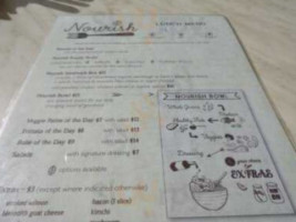 Nourish on North menu