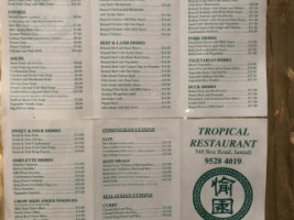 Tropical Restaurant menu