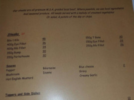 Grevillea Steak House menu