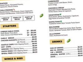 Feathers Pizzeria menu