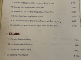 Kacsa Etterem menu