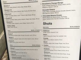 Pressed Juicery Mercer St menu