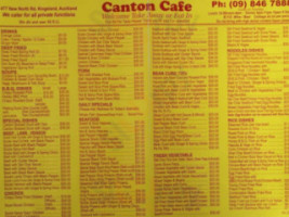 Canton Cafe menu