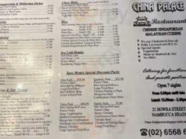 China Palace menu