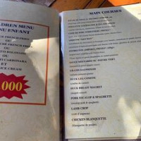 Le Bistrot menu