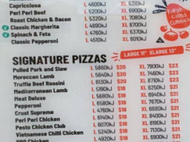 Crust Gourmet Pizza menu