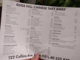 Edge Hill Chinese Take-away menu