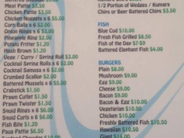 Hanmer Fish Chip Shop menu