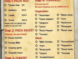 Pizza Shack menu