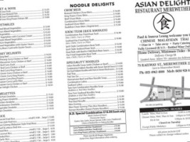 Asian Delight menu