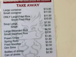 Boyne Island Chinatown menu