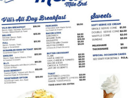 Vili's Bakery menu