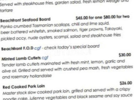 Beachfront Bistro menu