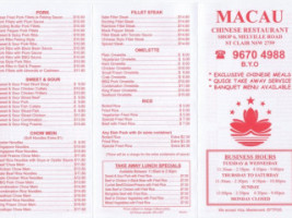 Macau menu