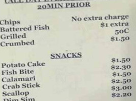 Snappas Fish 'n ' Chippery menu