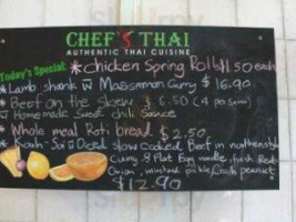 Chef's Thai Mitcham menu