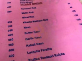 Moti Mahal menu