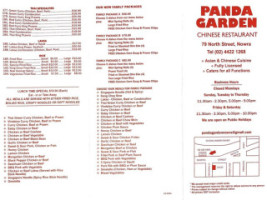 Panda Garden Chinese menu