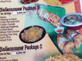 Balinsasayaw menu