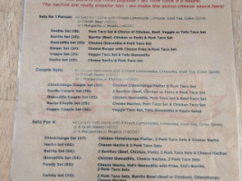 Gusto Taco menu