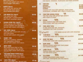 Arada Thai menu