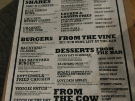 Backyard Burger Kitchen menu