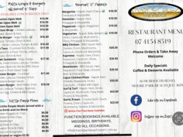 Moore Park Beach Tavern menu