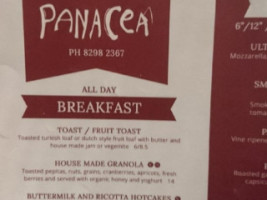 Panacea menu