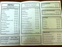 Fish Hut menu