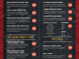 Big Boss' Diner menu