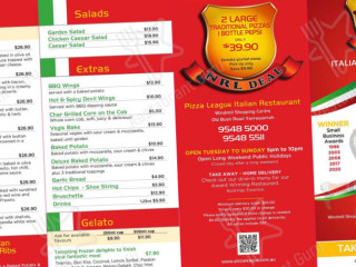 Pizza League Pizza Restaurant Pizza Pasta Ribs Licensed Bar Byo Bottle Wine Only 9548 5000